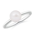 thumbnail image 1 of ANGARA Classic Japanese Akoya Cultured Pearl Solitaire Ring in 14K White Gold for Women | June Birthstone, Birthday, Anniversary, Jewelry Gift for Women | Pearl Ring, 1 of 7