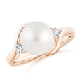 thumbnail image 1 of ANGARA Classic South Sea Cultured Pearl Bypass Ring in 14K Rose Gold for Women | June Birthstone, Birthday, Anniversary, Jewelry Gift for Women | Pearl Ring, 1 of 8