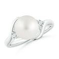thumbnail image 1 of ANGARA Classic South Sea Cultured Pearl Bypass Ring in 14K White Gold for Women | June Birthstone, Birthday, Anniversary, Jewelry Gift for Women | Pearl Ring, 1 of 8