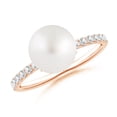 thumbnail image 1 of ANGARA Classic South Sea Cultured Pearl & Diamond Solitaire Ring in 14K Rose Gold for Women | June Birthstone, Birthday, Anniversary, Jewelry Gift for Women | Pearl Ring, 1 of 7