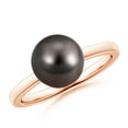 thumbnail image 1 of ANGARA Classic Tahitian Cultured Pearl Solitaire Ring in 14K Rose Gold for Women | June Birthstone, Birthday, Anniversary, Jewelry Gift for Women | Pearl Ring, 1 of 7