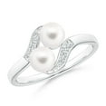 thumbnail image 1 of ANGARA Dual Freshwater Cultured Pearl Ring with Diamond Accents in 925 Sterling Silver for Women | June Birthstone, Birthday, Anniversary, Jewelry Gift for Women | Pearl Ring, 1 of 7