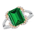 thumbnail image 1 of ANGARA Emerald-Cut Lab Grown 2.85 Ct Emerald Couture Engagement Ring for Women in 14K White & Rose Gold (Size-10x8mm) | May Birthstone, Anniversary, Jewelry Gift for Women | Lab-Grown Emerald Ring, 1 of 9