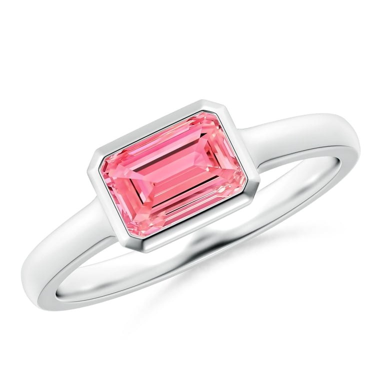 1.17ct Pink Sapphire and Diamond Ring, 14KT white gold. Size 5.5. 1.17Ct Lab Grown Diamond & Pink Sapphire Wedding Band Ring  main image 3