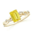 thumbnail image 1 of ANGARA IGI Certified Lab Grown 1.17 Ct Yellow Diamond Infinity Twist Ring for Women in 14K Yellow Gold (Size-7x5mm| Clarity-VS) | Anniversary, Jewelry Gift for Women | Lab-Grown Yellow Diamond Ring, 1 of 7