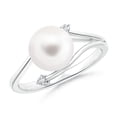thumbnail image 1 of ANGARA Freshwater Cultured Pearl Bypass Split Shank Ring in 14K White Gold for Women | June Birthstone, Birthday, Anniversary, Jewelry Gift for Women | Pearl Ring, 1 of 7