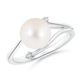 thumbnail image 1 of ANGARA Freshwater Cultured Pearl Bypass Split Shank Ring in 925 Sterling Silver for Women | June Birthstone, Birthday, Anniversary, Jewelry Gift for Women | Pearl Ring, 1 of 7