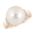 thumbnail image 1 of ANGARA Freshwater Cultured Pearl Collar Ring with Diamonds in 14K Rose Gold for Women | June Birthstone, Birthday, Anniversary, Jewelry Gift for Women | Pearl Ring, 1 of 12