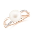 thumbnail image 1 of ANGARA Freshwater Cultured Pearl Infinity Ring in 14K Rose Gold for Women | June Birthstone, Birthday, Anniversary, Jewelry Gift for Women | Pearl Ring, 1 of 11