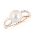 thumbnail image 1 of ANGARA Freshwater Cultured Pearl Infinity Ring in 14K Rose Gold for Women | June Birthstone, Birthday, Anniversary, Jewelry Gift for Women | Pearl Ring, 1 of 8