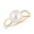 thumbnail image 1 of ANGARA Freshwater Cultured Pearl Infinity Ring in 14K Yellow Gold for Women | June Birthstone, Birthday, Anniversary, Jewelry Gift for Women | Pearl Ring, 1 of 8