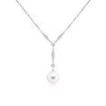 thumbnail image 1 of ANGARA Freshwater Cultured Pearl Lariat Style Necklace with Diamonds in 925 Sterling Silver for Women | June Birthstone, Birthday, Anniversary, Jewelry Gift for Women | Pearl Necklace, 1 of 9