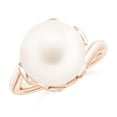 thumbnail image 1 of ANGARA Freshwater Cultured Pearl Olive Leaf Bypass Ring in 14K Rose Gold for Women | June Birthstone, Birthday, Anniversary, Jewelry Gift for Women | Pearl Ring, 1 of 12