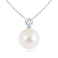 thumbnail image 1 of ANGARA Freshwater Cultured Pearl Pendant with Bezel Diamond in 925 Sterling Silver for Women | June Birthstone, Birthday, Anniversary, Jewelry Gift for Women | Pearl Necklace, 1 of 8