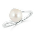 thumbnail image 1 of ANGARA Freshwater Cultured Pearl Solitaire Bypass Ring in 925 Sterling Silver for Women | June Birthstone, Birthday, Anniversary, Jewelry Gift for Women | Pearl Ring, 1 of 10