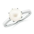 thumbnail image 1 of ANGARA Freshwater Cultured Pearl Solitaire Crown Ring in 925 Sterling Silver for Women | June Birthstone, Birthday, Anniversary, Jewelry Gift for Women | Pearl Ring, 1 of 10