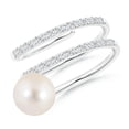 thumbnail image 1 of ANGARA Freshwater Cultured Pearl Spiral Wrap Ring in 14K White Gold for Women | June Birthstone, Birthday, Anniversary, Jewelry Gift for Women | Pearl Ring, 1 of 9