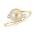 thumbnail image 1 of ANGARA Golden South Sea Cultured Pearl Bypass Engagement Ring in 14K Yellow Gold for Women | June Birthstone, Birthday, Anniversary, Jewelry Gift for Women | Pearl Ring, 1 of 9