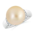 thumbnail image 1 of ANGARA Golden South Sea Cultured Pearl Collar Ring with Diamonds in 14K White Gold for Women | June Birthstone, Birthday, Anniversary, Jewelry Gift for Women | Pearl Ring, 1 of 8