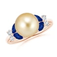 thumbnail image 1 of ANGARA Golden South Sea Cultured Pearl & Sapphire Butterfly Ring in 14K Rose Gold for Women | June Birthstone, Birthday, Anniversary, Jewelry Gift for Women | Pearl Ring, 1 of 9