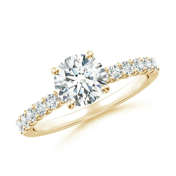 ANGARA IGI Certified Lab Grown 1.03 Ct Diamond Engagement Ring for Women in 14K Yellow Gold (Size-6.5mm| Color-F-G| Clarity-VS) | April Birthstone, Anniversary, Jewelry Gift for Women | Diamond Ring