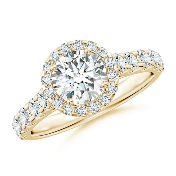 ANGARA IGI Certified Lab Grown 1.03 Ct Diamond Engagement Ring for Women in 14K Yellow Gold (Size-6.5mm| Color-F-G| Clarity-VS) | April Birthstone, Anniversary, Jewelry Gift for Women | Diamond Ring
