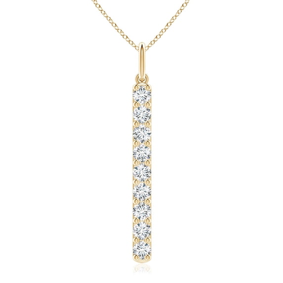 ANGARA IGI Certified Lab Grown 1.04 Ct Diamond Vertical Bar Pendant for Women in 14K Yellow Gold (Size-3.1mm| Color-F-G| Clarity-VS) | Anniversary, Jewelry Gift for Women | Lab-Grown Diamond Necklace
