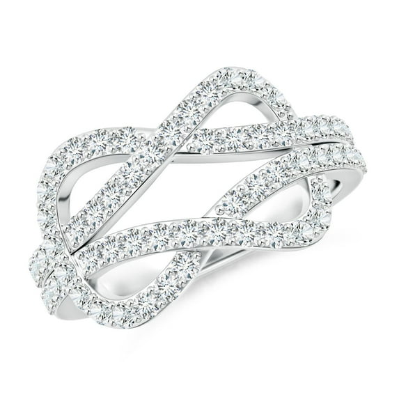 ANGARA IGI Certified Lab Grown 1.08 Ct Diamond Infinity Knot Ring for Women in 14K White Gold (Size-1.6mm|Color-F-G|Clarity-VS) | April Birthstone, Anniversary, Jewelry Gift for Women | Diamond Ring
