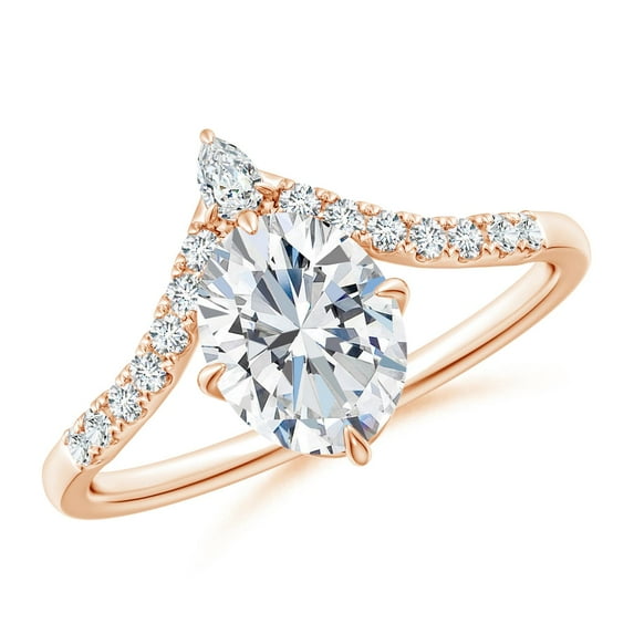 ANGARA IGI Certified Lab Grown 1.15 Ct Diamond Engagement Ring for Women in 14K Rose Gold (Size-8x6mm|Color-F-G|Clarity-VS) | April Birthstone, Anniversary Jewelry Gift for Women | Diamond Ring
