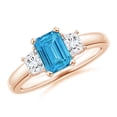 thumbnail image 1 of ANGARA IGI Certified Lab Grown 1.17 Ct Blue & White Diamond Ring for Women in 14K Rose Gold (Size-7x5mm| Clarity-VS) | April Birthstone, Anniversary, Jewelry Gift for Women | Blue Diamond Ring, 1 of 7