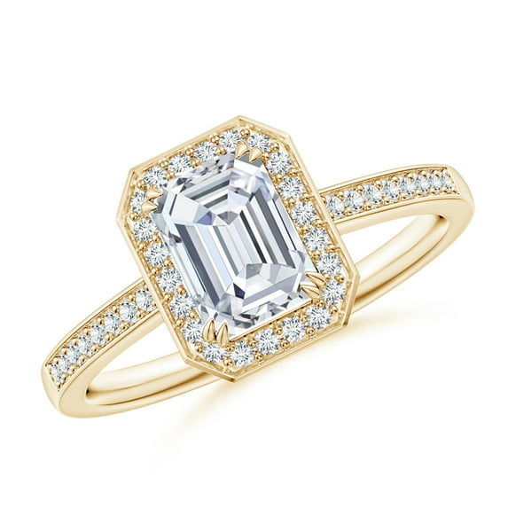 ANGARA IGI Certified Lab Grown 1.17 Ct Diamond Engagement Ring for Women in 14K Yellow Gold (Size-7x5mm| Color-F-G| Clarity-VS) | April Birthstone, Anniversary, Jewelry Gift for Women | Diamond Ring