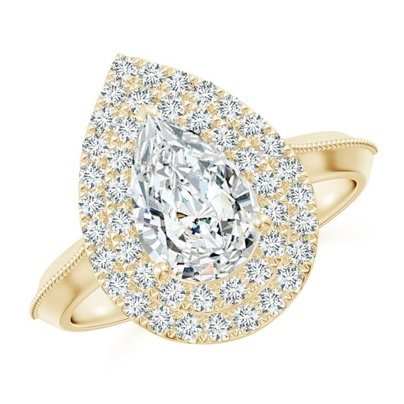 ANGARA IGI Certified Lab Grown 1.2 Ct Diamond Engagement Ring for Women in 14K Yellow Gold (Size-9.5x6mm| Color-F-G| Clarity-VS) | April Birthstone, Anniversary, Jewelry Gift for Women | Diamond Ring