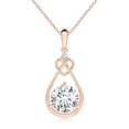 thumbnail image 1 of ANGARA IGI Certified Lab Grown 1.5 Ct Diamond Knotted Heart Pendant for Women in 14K Rose Gold (Size-7.4mm| Color-F-G| Clarity-VS) | Anniversary, Jewelry Gift for Women | Lab-Grown Diamond Necklace, 1 of 8