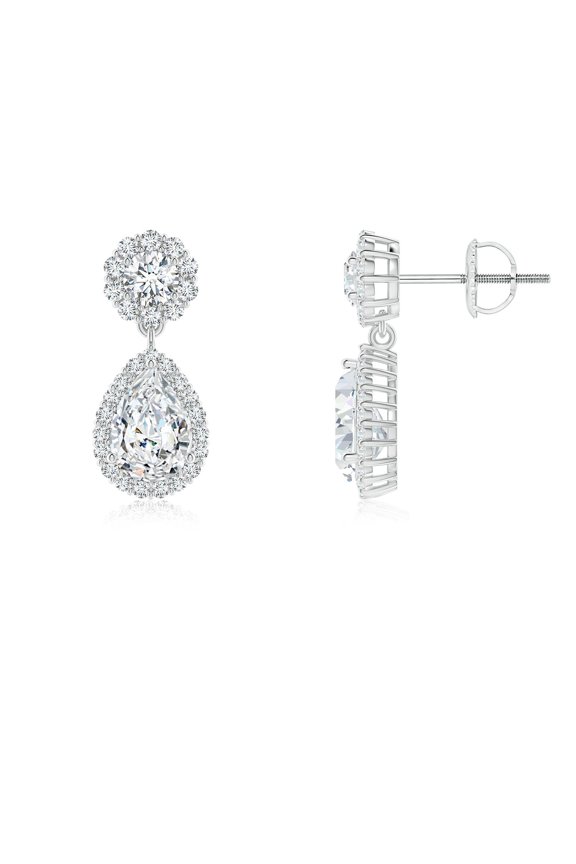 IGI Certified Lab Grown 1.52 Ct Diamond Drop Earrings for Women in 14K White Gold (Size-8x5mm|Color-F-G|Clarity-VS) | April Birthstone, Anniversary Jewelry Gift for Women | Diamond Earrings