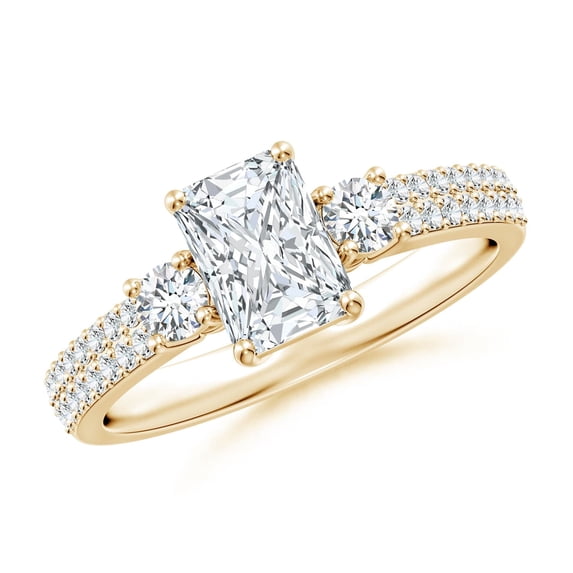ANGARA IGI Certified Lab Grown 1 Ct Diamond Engagement Ring for Women in 14K Yellow Gold (Size-7x5mm| Color-F-G| Clarity-VS) | April Birthstone, Anniversary, Jewelry Gift for Women | Diamond Ring