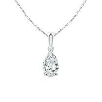 ANGARA IGI Certified Lab Grown 1 Ct Diamond Pendant in 925 Silver for Women (Size-9x5.5mm| Color-F-G| Clarity-VS) | April Birthstone, Anniversary, Jewelry Gift for Women | Lab-Grown Diamond Necklace