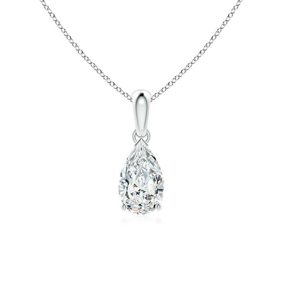 ANGARA IGI Certified Lab Grown 1 Ct Diamond Pendant in 925 Silver for Women (Size-9x5.5mm| Color-F-G| Clarity-VS) | April Birthstone, Anniversary, Jewelry Gift for Women | Lab-Grown Diamond Necklace