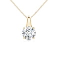 thumbnail image 1 of ANGARA IGI Certified Lab Grown 1 Ct Diamond Solitaire Pendant for Women in 14K Yellow Gold (Size-6.4mm|Color-F-G|Clarity-VS) | April Birthstone, Anniversary, Jewelry Gift for Women | Diamond Necklace, 1 of 7