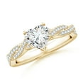 thumbnail image 1 of ANGARA IGI Certified Lab Grown 1 Ct Heart Diamond Engagement Ring for Women in 14K Yellow Gold (Size-6.5mm|Color-F-G|Clarity-VS) | April Birthstone, Anniversary, Jewelry Gift for Women | Diamond Ring, 1 of 4