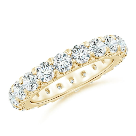 ANGARA IGI Certified Lab Grown 3.18 Ct Diamond Eternity Wedding Band for Women in 14K Yellow Gold (Size-3.5mm| Color-F-G| Clarity-VS) | Anniversary, Jewelry Gift for Women | Lab-Grown Diamond Ring