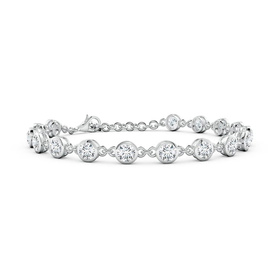 ANGARA IGI Certified Lab Grown 4 Ct Diamond Tennis Bracelet for Women in 14K White Gold (Size-4.1mm| Color-F-G| Clarity-VS) | April Birthstone, Anniversary, Jewelry Gift for Women | Diamond Bracelet