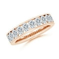 thumbnail image 1 of ANGARA IGI Certified Lab Grown 1.2 Ct Diamond Half Eternity Wedding Ring for Women in 14K Rose Gold (Size-4x3mm| Color-F-G| Clarity-VS) | Anniversary, Jewelry Gift for Women | Lab-Grown Diamond Ring, 1 of 4