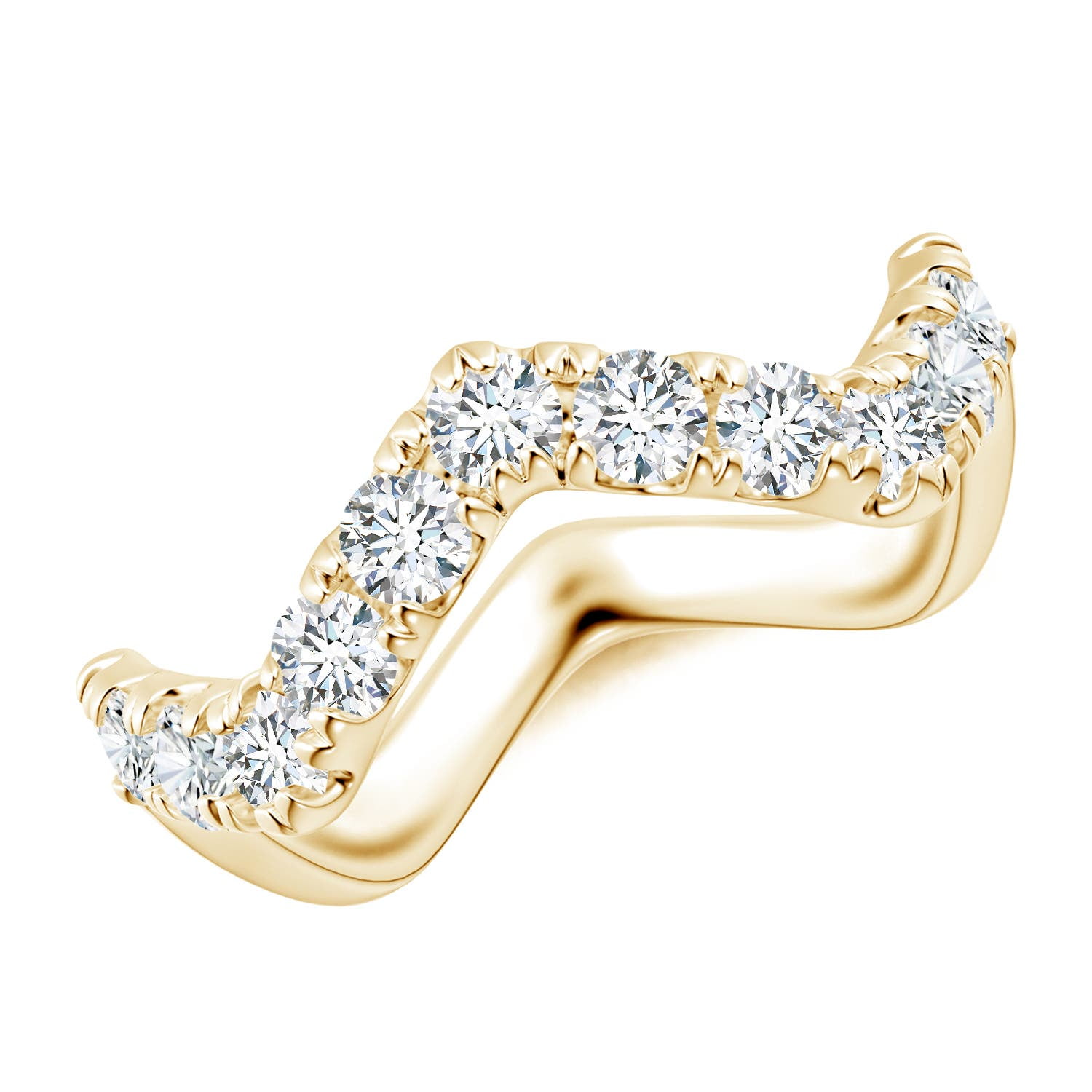 ANGARA IGI Certified Lab-Grown Classic Round Diamond Zig Zag Ring in ...