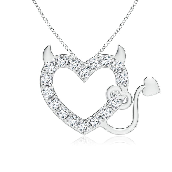 ANGARA IGI Certified Lab Grown 1.97 Ct Diamond Devil Heart Pendant in 925 Silver for Women (Size-3.1mm| Color-F-G| Clarity-VS) | Anniversary, Jewelry Gift for Women | Lab-Grown Diamond Necklace
