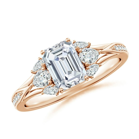ANGARA IGI Certified Lab Grown 1.17 Ct Diamond Engagement Ring for Women in 14K Rose Gold (Size-7x5mm| Color-F-G| Clarity-VS) | April Birthstone, Anniversary, Jewelry Gift for Women | Diamond Ring