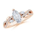 thumbnail image 1 of ANGARA IGI Certified Lab Grown 1 Ct Diamond Engagement Ring for Women in 14K Rose Gold (Size-10x5mm| Color-F-G| Clarity-VS) | April Birthstone, Anniversary, Jewelry Gift for Women | Diamond Ring, 1 of 7