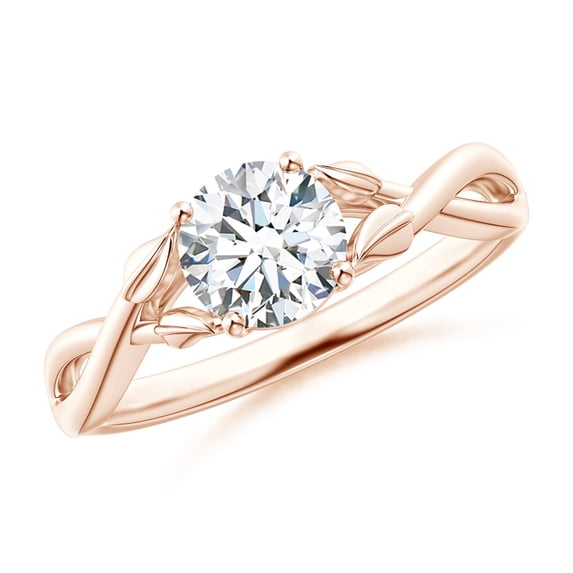 ANGARA IGI Certified Lab Grown 1 Ct Diamond Ring for Women in 14K Rose Gold (Size-6.4mm| Color-F-G| Clarity-VS) | April Birthstone, Anniversary, Jewelry Gift for Women | Lab-Grown Diamond Ring