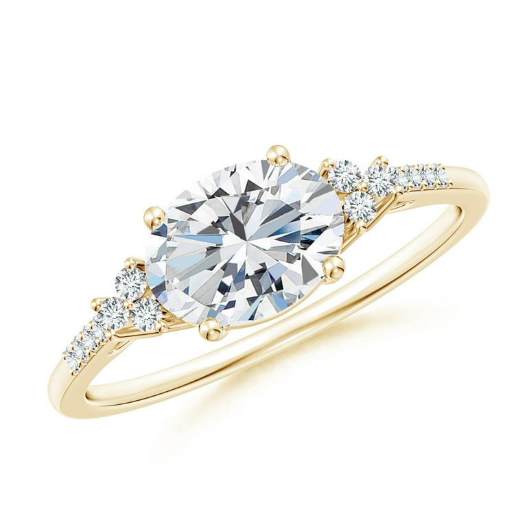 ANGARA IGI Certified Lab Grown Ct Diamond Ring with Trio