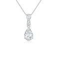 thumbnail image 1 of ANGARA IGI Certified Lab Grown 1.25 Ct Pear & Diamond Pendant for Women in 14K White Gold (Size-9x6mm|Color-F-G|Clarity-VS) | April Birthstone, Anniversary, Jewelry Gift for Women | Diamond Necklace, 1 of 7