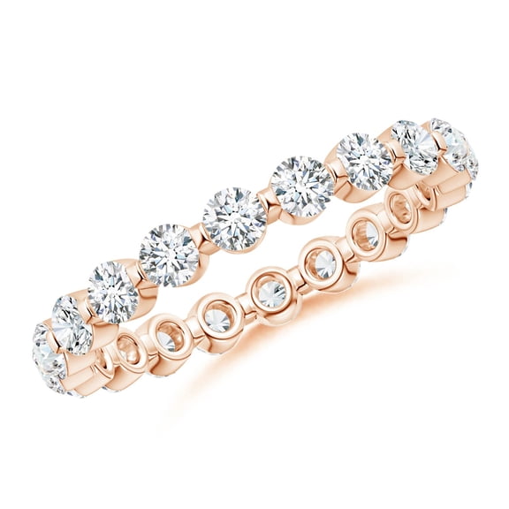 ANGARA IGI Certified Lab Grown 1.16 Ct Diamond Stackable Ring for Women in 14K Rose Gold (Size-2.4mm|Color-F-G|Clarity-VS) | April Birthstone, Anniversary Jewelry Gift for Women | Diamond Ring